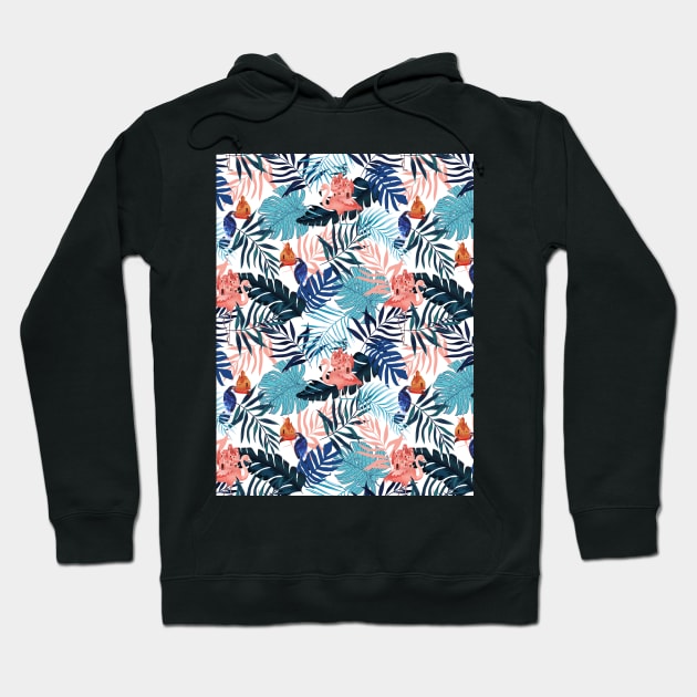 Surreal Toucans & Flamingos Hoodie by Unalome_Designs